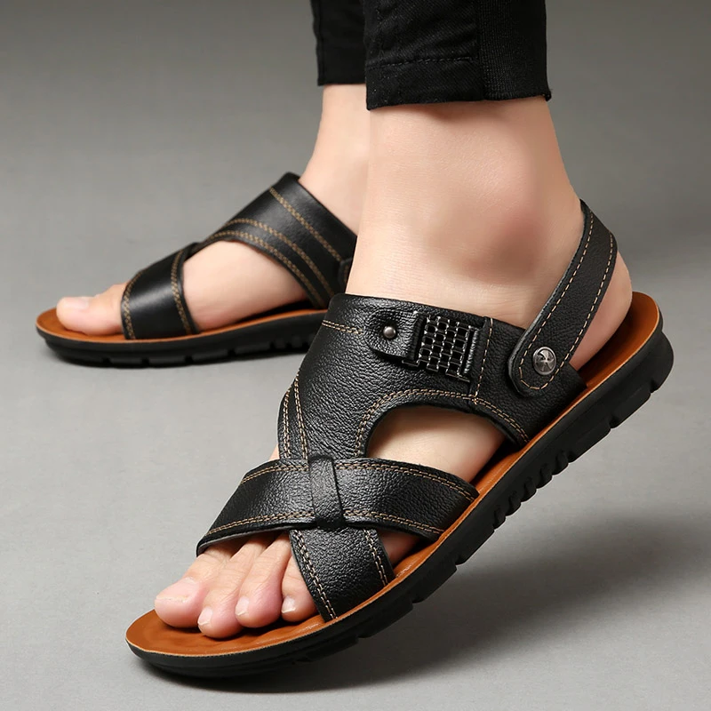 Summer Mens Retro PU Leather Sandals For Men Casual Sandles Black Brown Sandale Homme Cuir Big Size
Summer Mens Retro PU Leather Sandals For Men Casual Sandles Black Brown Sandale Homme Cuir Big Size