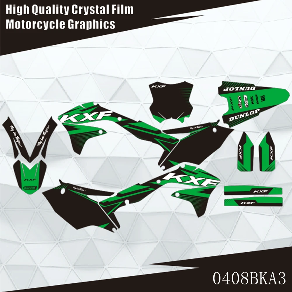 

For Kawasaki KX450F KXF450 KXF 450 KX 450F 2016 2017 2018 Graphics Decals Stickers Motorcycle Background Custom Number Name