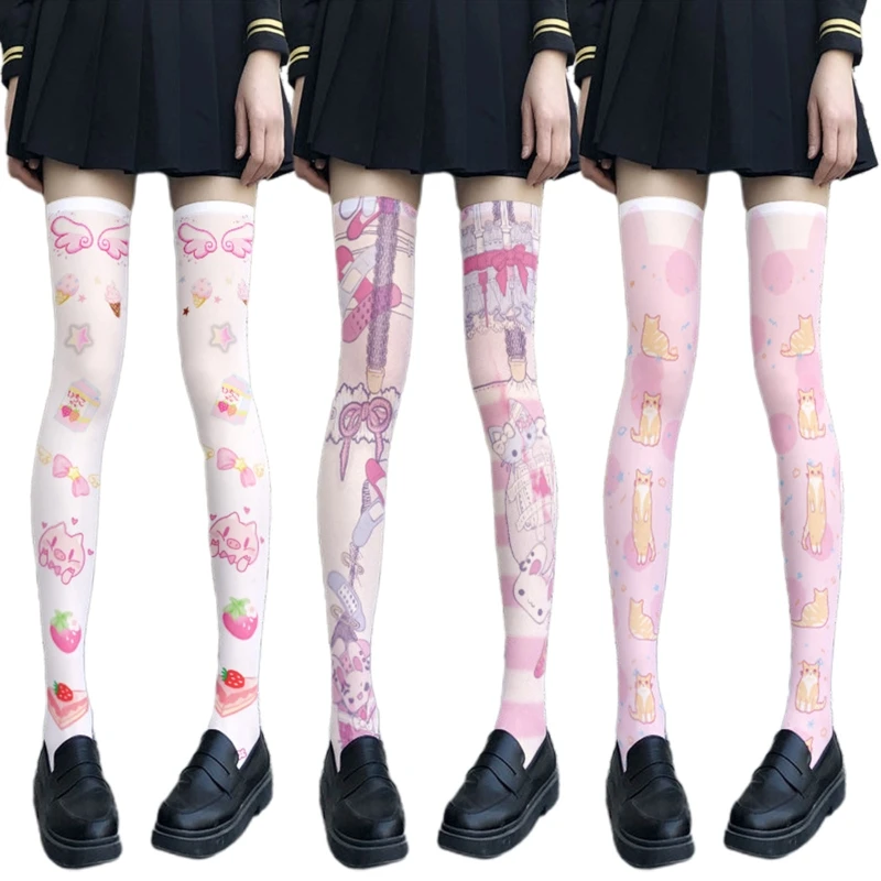 Women Cartoon Thigh High Stockings Anime Pig for CAT Bear Print Long Sock
Women Cartoon Thigh High Stockings Anime Pig for CAT Bear Print Long Sock