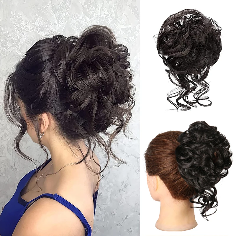 Synthetic Curly Scrunchie Chignon With Rubber Ban Hair Ring Wrap Around on Hair Tail Messy Bun Ponytails Extension
Synthetic Curly Scrunchie Chignon With Rubber Ban Hair Ring Wrap Around on Hair Tail Messy Bun Ponytails Extension