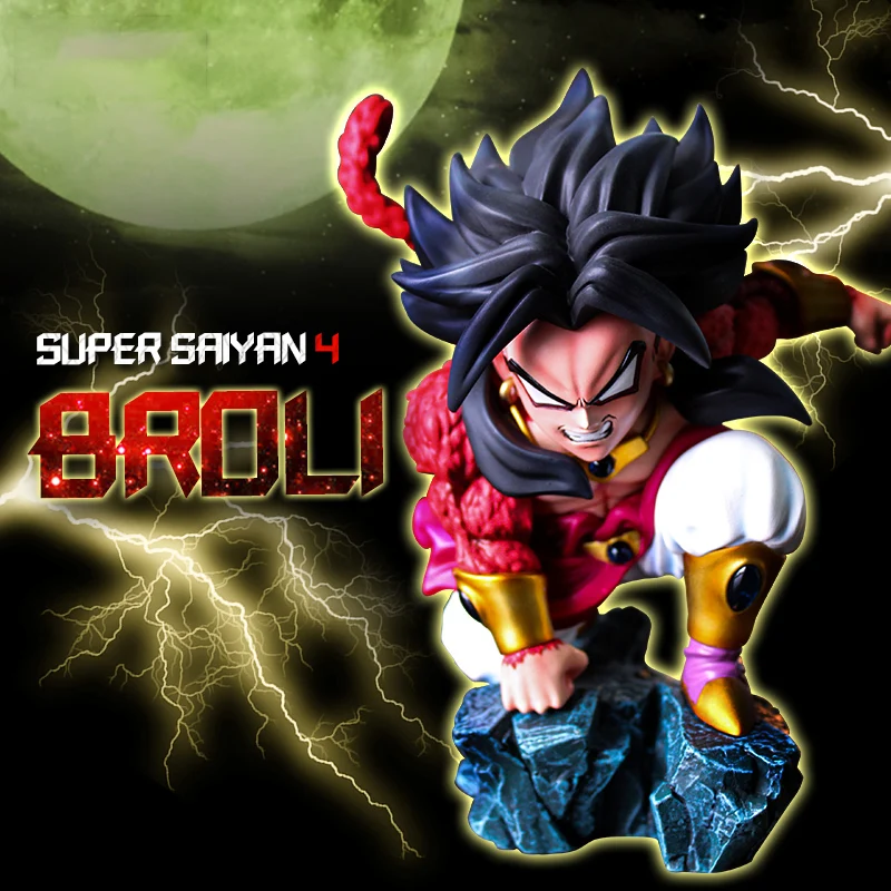 

14cm Dragon Ball Z Gk Super Saiyan Four Broly Doll Ornament Model Anime Action Figure Pvc Model Children Statue Toy Gift Model