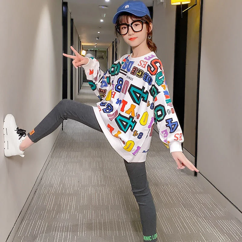 New Kids Clothes Suit Girls Autumn Clothing Fashion Casual Big Children's Letter Sweatshirt+ Leggings Two-Piece Set
New Kids Clothes Suit Girls Autumn Clothing Fashion Casual Big Children's Letter Sweatshirt+ Leggings Two-Piece Set