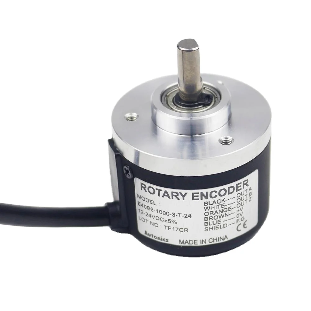 Autonics Encoder E40S6-1000-3-T-24 6mm soilid shaft DC 24V 1000ppr Optical Encoder 40 mm incremental rotary encoder
Autonics Encoder E40S6-1000-3-T-24 6mm soilid shaft DC 24V 1000ppr Optical Encoder 40 mm incremental rotary encoder