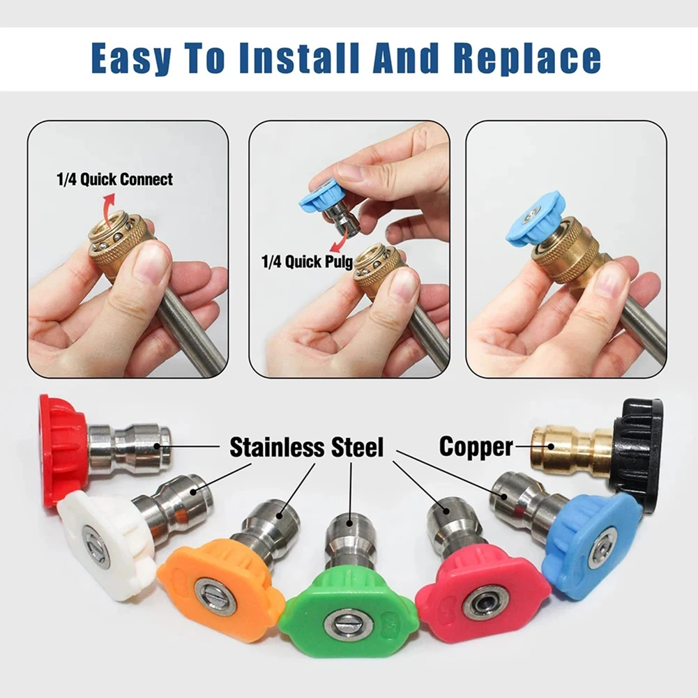 7PCS 1/4" Quick Connect Garden High Pressure Washer Spray Nozzle High Power Kit Quick Connect Set Garden Cleaning
7PCS 1/4" Quick Connect Garden High Pressure Washer Spray Nozzle High Power Kit Quick Connect Set Garden Cleaning