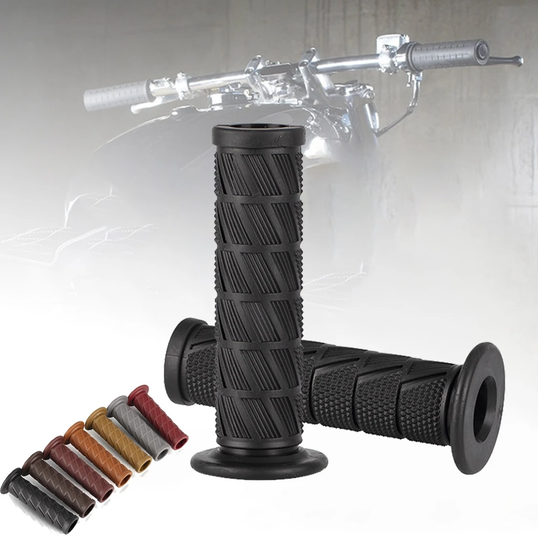 Motorcycle Handle Grip Non Slip Rubber 7/8" 22mm Throttle Grip Universal For Motorbike Motocross Off Road E-Bike Scooter
Motorcycle Handle Grip Non Slip Rubber 7/8" 22mm Throttle Grip Universal For Motorbike Motocross Off Road E-Bike Scooter