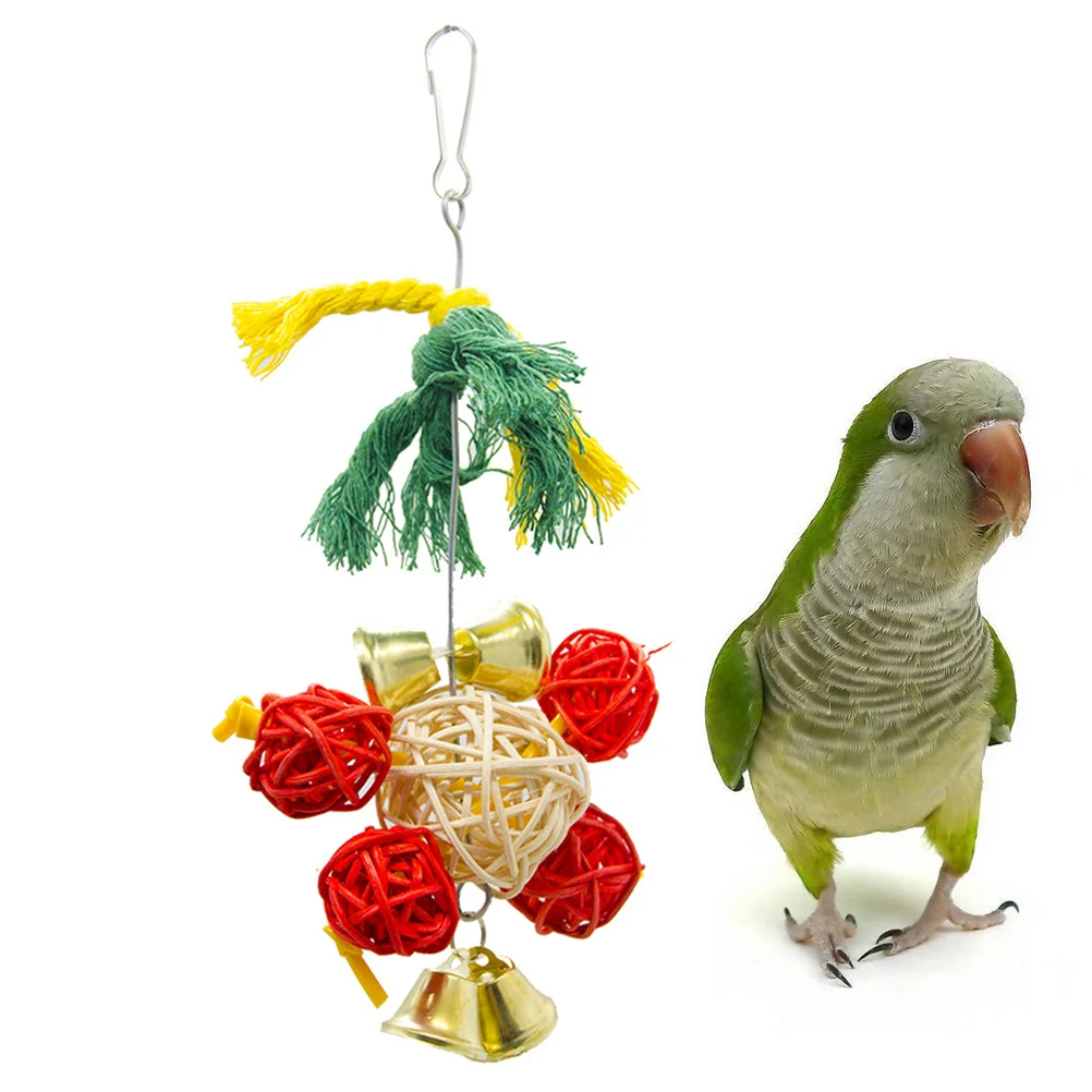 Parrot Toy Toys Bird Hanging Bite Chewing Cage Rope Christmas Bell Supplies Rattanfor Birds
Parrot Toy Toys Bird Hanging Bite Chewing Cage Rope Christmas Bell Supplies Rattanfor Birds