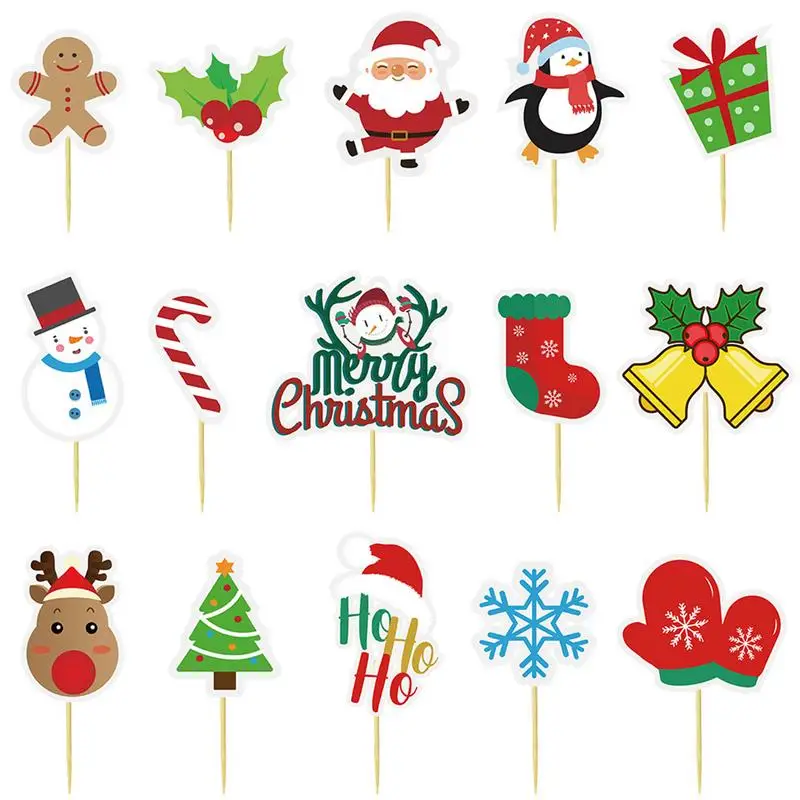 Christmas Cupcake Toppers 15Pcs Cake Decorations Set Festive Dessert Table Inserts Merry Christmas Cake Decorations Pack
Christmas Cupcake Toppers 15Pcs Cake Decorations Set Festive Dessert Table Inserts Merry Christmas Cake Decorations Pack
