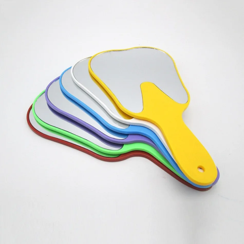 1pc Colorful Handle Dental Mirror Tool Unbreakable Patient Hand Mirror Tooth Examination Inspection Teeth Shape 
1pc Colorful Handle Dental Mirror Tool Unbreakable Patient Hand Mirror Tooth Examination Inspection Teeth Shape
