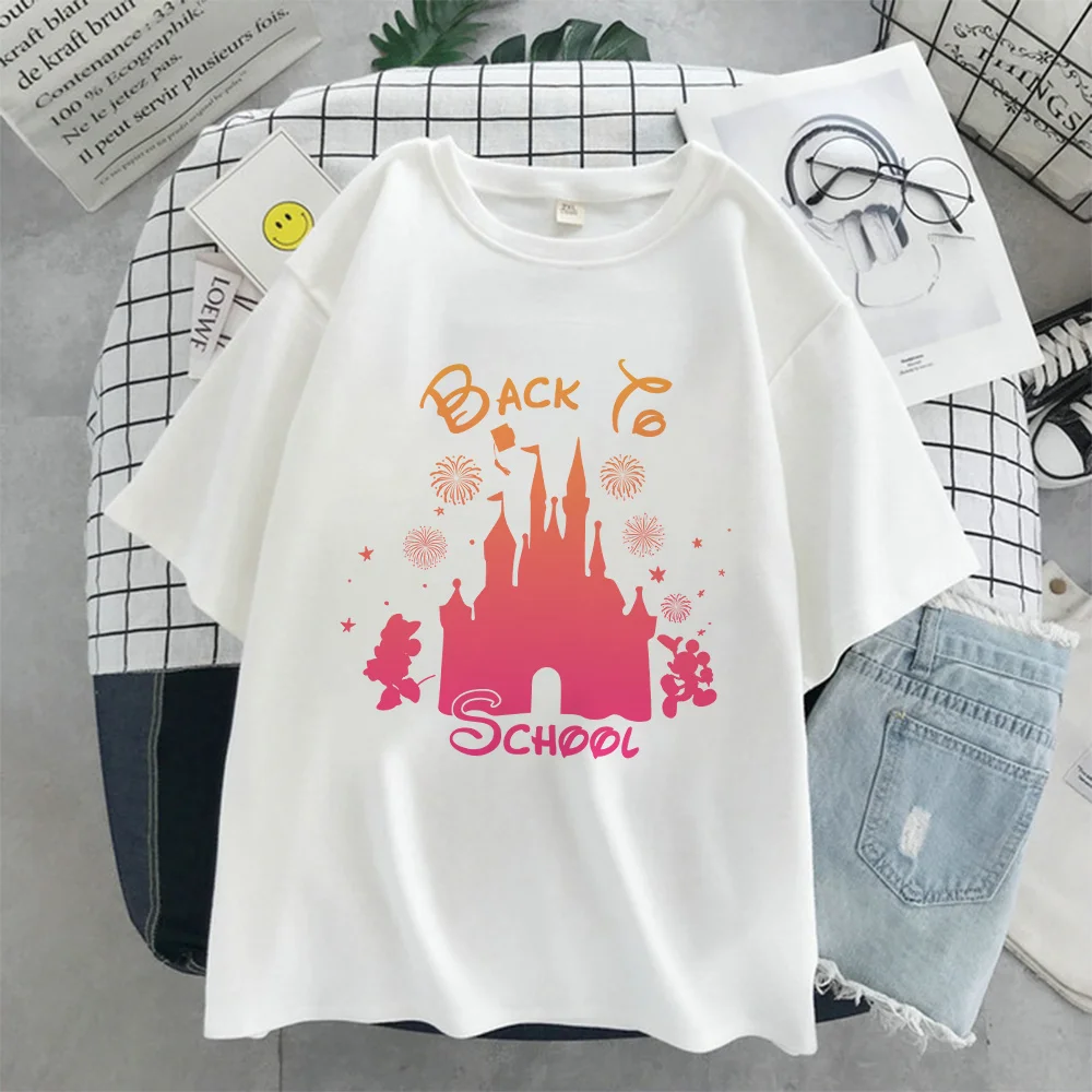 Disney Gradient Castle Series Printing Outdoor T-shirt Funny And Comfortable Sister Suit New Loose Simple Short-sleeved White T
Disney Gradient Castle Series Printing Outdoor T-shirt Funny And Comfortable Sister Suit New Loose Simple Short-sleeved White T