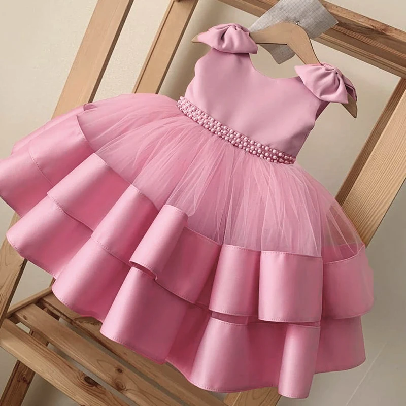 

0-24 Months Baby Girls Dresses Toddler 1st 2 Year Birthday Princess Tutu Christening Gown Newborn Infant Baptism Party Clothes