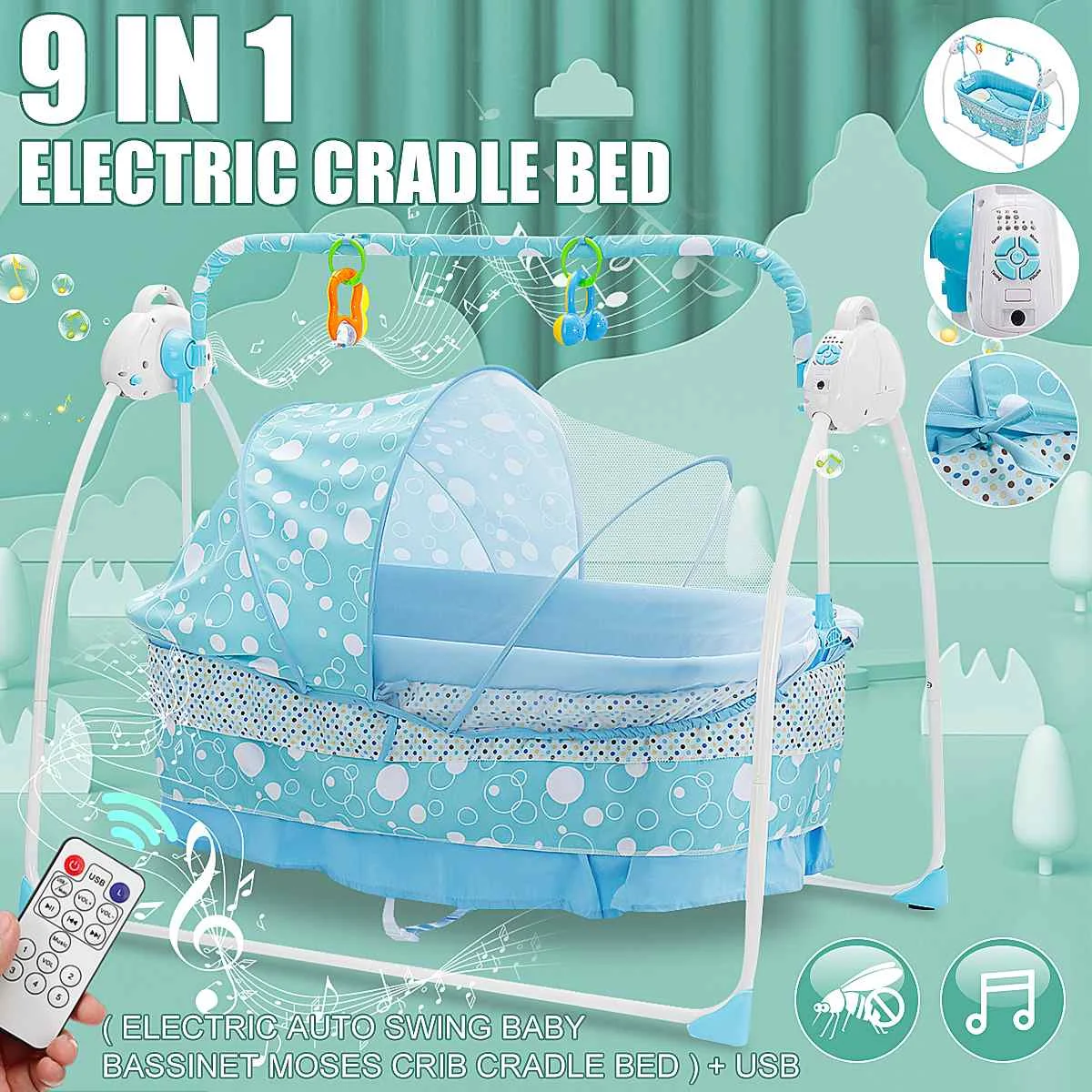 Электрическая детская кроватка, детская кроватка, детская кроватка с автоматическим поворотом, занавеска для сна с дистанционным управлен...
Электрическая детская кроватка, детская кроватка, детская кроватка с автоматическим поворотом, занавеска для сна с дистанционным управлен...