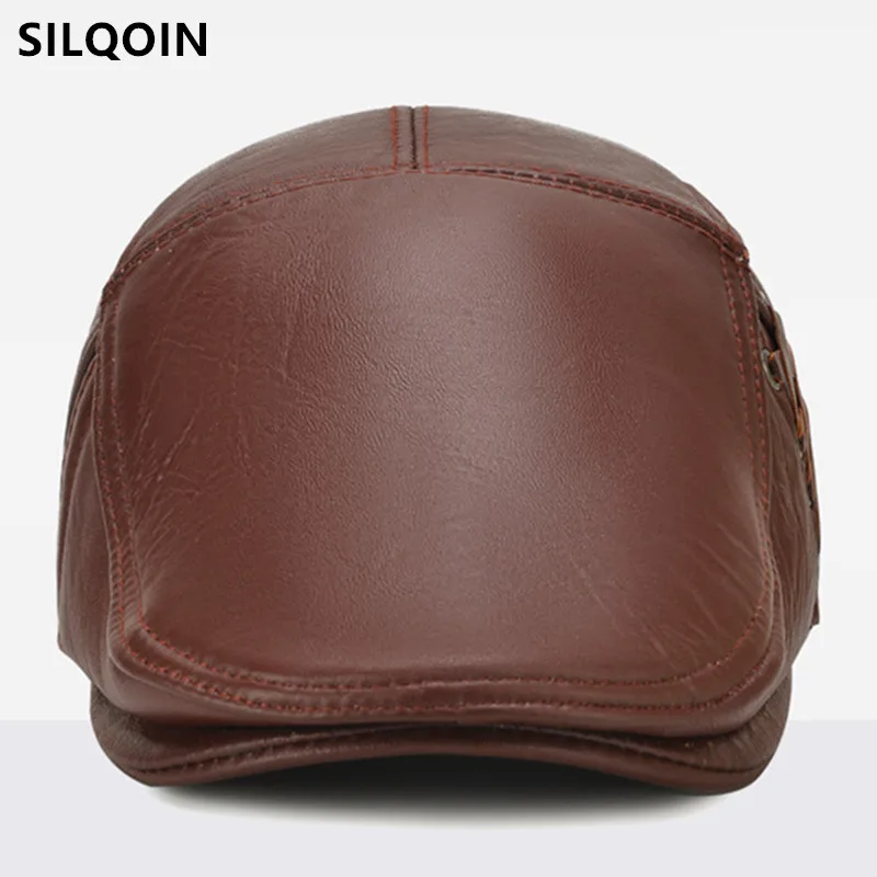SILOQIN New Winter Men's Warm Cowhide Berets Plus Fluff Fleece Earmuffs Hats Natural Leather Cap Dad's Trendy Brand Leather Hat
SILOQIN New Winter Men's Warm Cowhide Berets Plus Fluff Fleece Earmuffs Hats Natural Leather Cap Dad's Trendy Brand Leather Hat