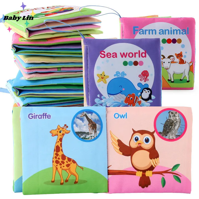 

Игрушки-пазлы для чтения 0-12 месяцев, детские книги, игрушки, обучающие для новорожденных младенцев, раннее обучение, тканевая книга, развивающие познавательные животные
