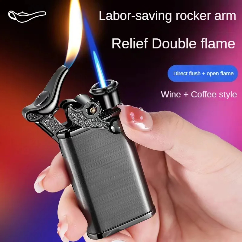 MK Straight to Open Flame Metal Texture Double Flame Gas Lighters
MK Straight to Open Flame Metal Texture Double Flame Gas Lighters