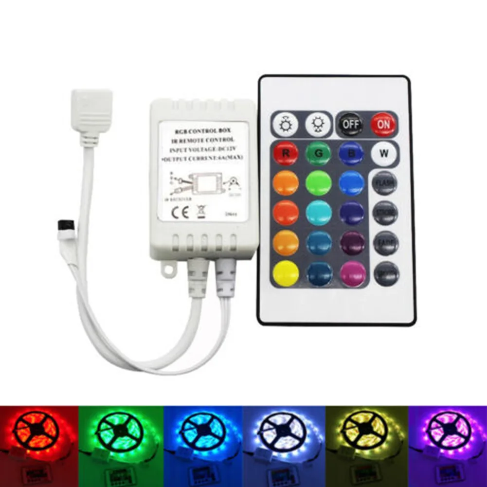 LED Strip Light RGB Control Box And 24 Keys IR Remote Controller For 12V 3528 5050 Remote Controller CR2025 Home Light Parts
LED Strip Light RGB Control Box And 24 Keys IR Remote Controller For 12V 3528 5050 Remote Controller CR2025 Home Light Parts
