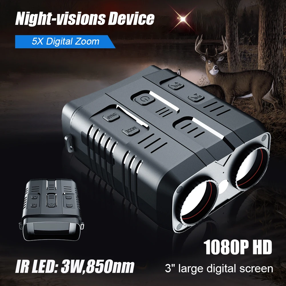 1080P 5X Digital Zoom 145 * 115 * 55mm Binoculars 3 Inch TFT Screen Night Device Vision 850nm Illuminate Hunting Camera
1080P 5X Digital Zoom 145 * 115 * 55mm Binoculars 3 Inch TFT Screen Night Device Vision 850nm Illuminate Hunting Camera