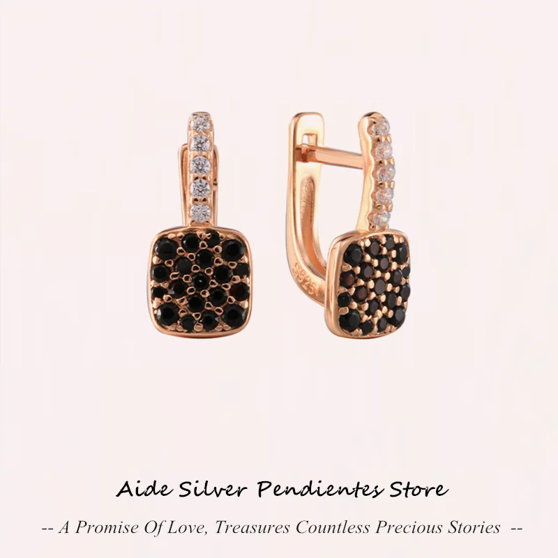 AIDE Exquisite Black Crystal Stud Earrings For Women Antique Fashion Square Vintage Earrings Bride Wedding Silver 925 Jewelry
AIDE Exquisite Black Crystal Stud Earrings For Women Antique Fashion Square Vintage Earrings Bride Wedding Silver 925 Jewelry