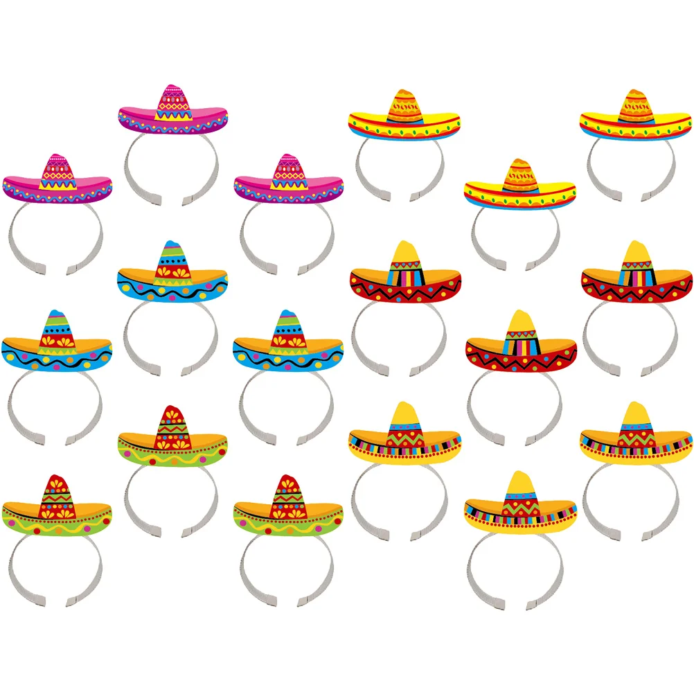 

18 шт. повязка на голову для макияжа день мертвецов Декор Аксессуары для вечеринки костюма шляпы сомбреро широкополая бумага мексиканская