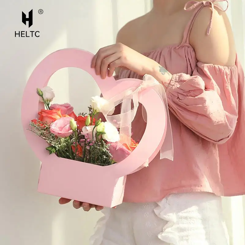 Portable Heart Flowers Boxes Romantic Packing Paper Box For Women Gift Basket Kraft Bags Gift Wrapping Paper Love Flower Basket
Portable Heart Flowers Boxes Romantic Packing Paper Box For Women Gift Basket Kraft Bags Gift Wrapping Paper Love Flower Basket