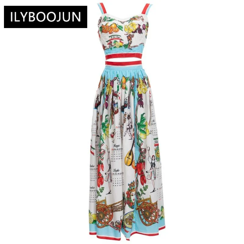 2023 Runway Luxury Brand Elegant Vacation Fashion Cotton Skirts Sets Summer Short Spaghetti Strap Top + Lemon print Skirts Suits
2023 Runway Luxury Brand Elegant Vacation Fashion Cotton Skirts Sets Summer Short Spaghetti Strap Top + Lemon print Skirts Suits