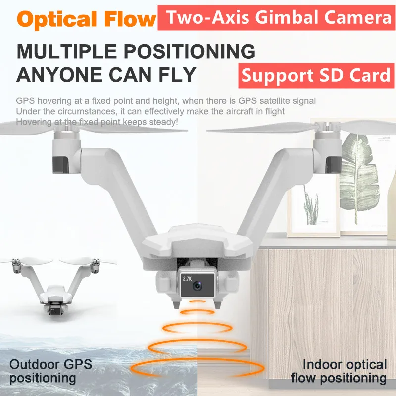 Professional Drone EIS Two-Axis Gimbal HD Dual Camera Option Flow Distance 1.2KM Brushless GPS Position Quadcopter With sd card
Professional Drone EIS Two-Axis Gimbal HD Dual Camera Option Flow Distance 1.2KM Brushless GPS Position Quadcopter With sd card