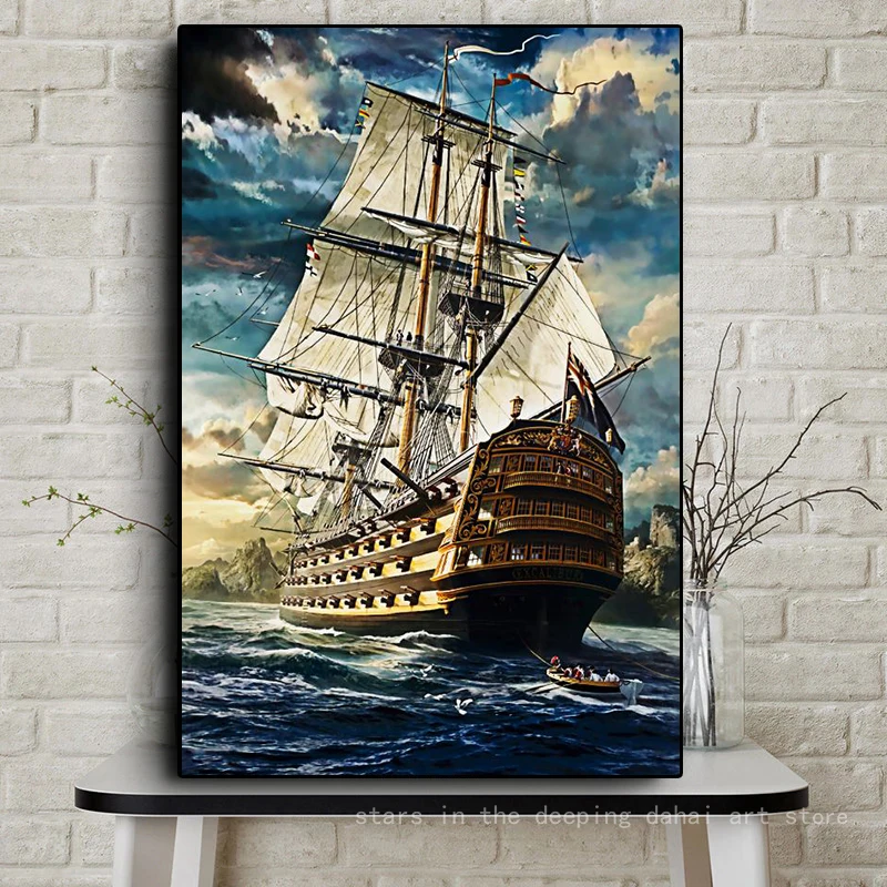 Retro Sailing Boat & Pirate Ship & Flying Birds Print Art Canvas Poster For Living Room Decor Home Wall Picture
Retro Sailing Boat & Pirate Ship & Flying Birds Print Art Canvas Poster For Living Room Decor Home Wall Picture