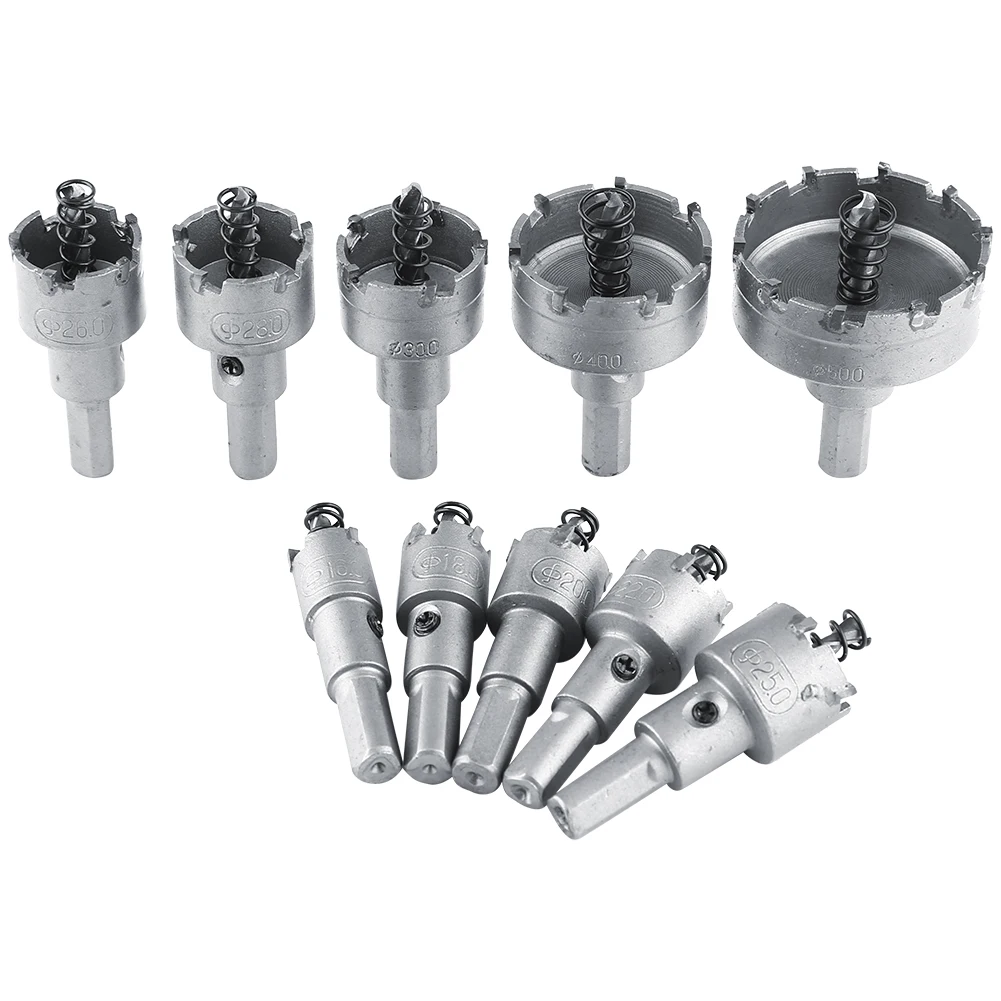10pcs 16-50mm HSS Drill Bit Hole Saw Set Carbide Tip TCT Core Metalworking Hole Cutter Tools
10pcs 16-50mm HSS Drill Bit Hole Saw Set Carbide Tip TCT Core Metalworking Hole Cutter Tools