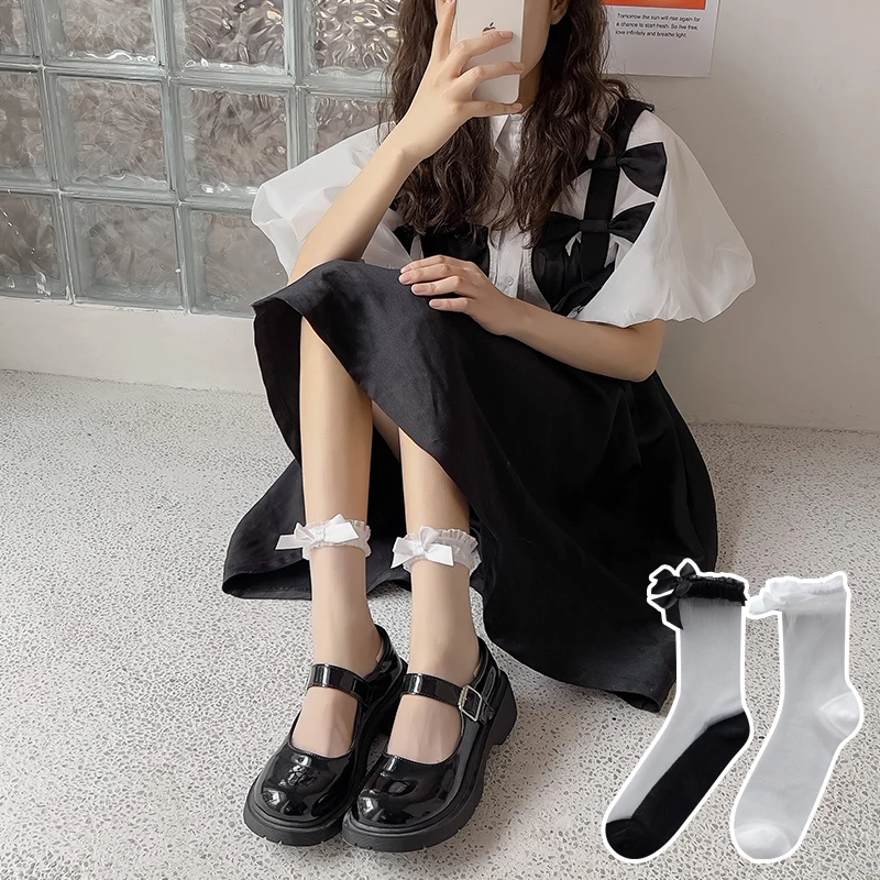 Cute Breathable Woman Socks Stockings Lace Bow Women's Socks Transparent Lolita Socks for Women Summer Thin Glass Silk Socks
Cute Breathable Woman Socks Stockings Lace Bow Women's Socks Transparent Lolita Socks for Women Summer Thin Glass Silk Socks