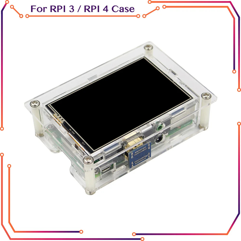 

Для Raspberry Pi 4 акриловый зеркальный прозрачный корпус для 3,5 дюймового сенсорного дисплея HDMI для Raspberry Pi 3 RPI102