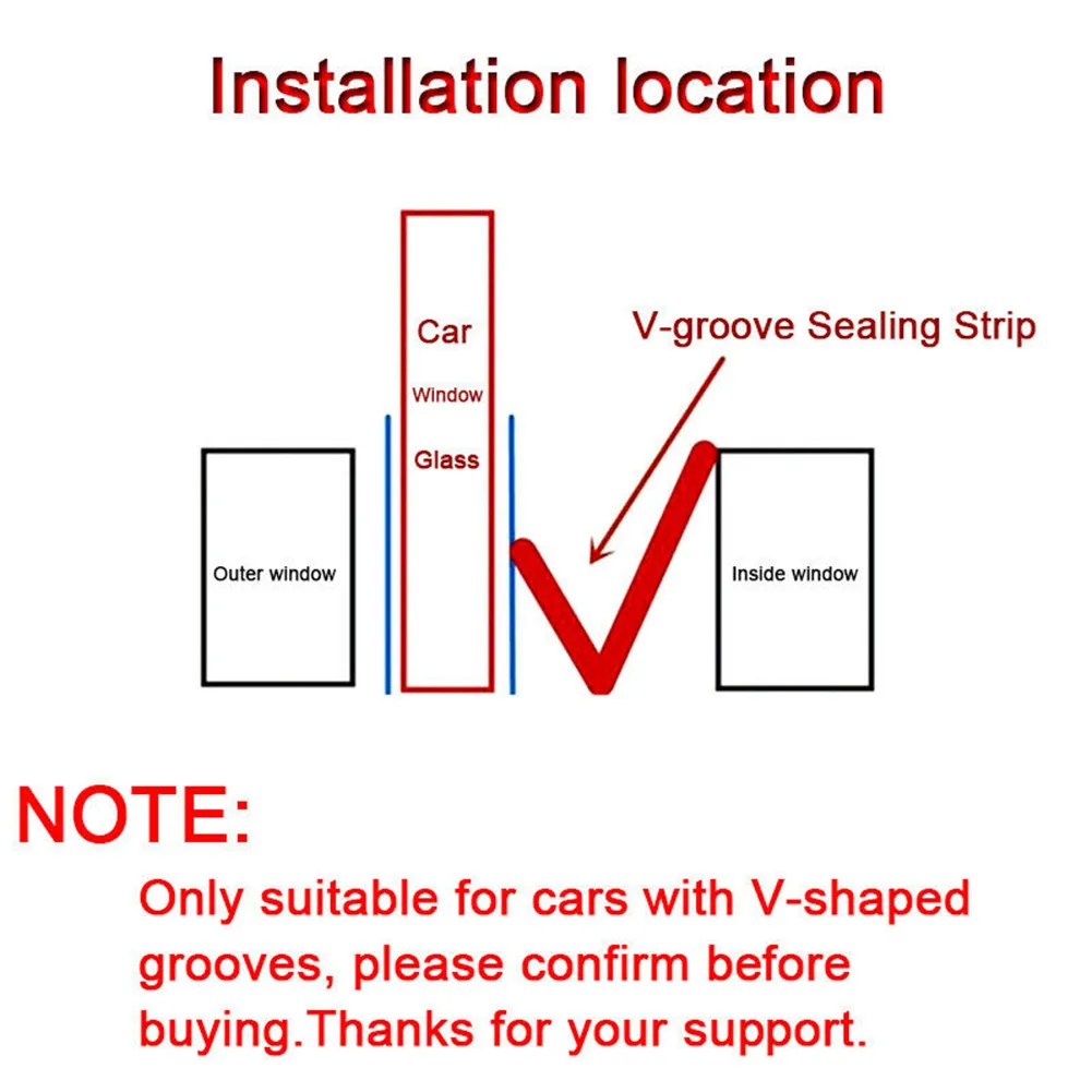 Weatherstrip Sealed Strips Black Door Edge Front/ Rear Moulding Rubber Side Trim V-Shape Window 1 Roll Durable
Weatherstrip Sealed Strips Black Door Edge Front/ Rear Moulding Rubber Side Trim V-Shape Window 1 Roll Durable