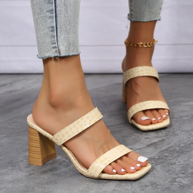 Женские туфли на высоком каблуке, узкие ремешки, открытый носок, однотонные, без застежки, пикантные вечерние туфли-лодочки