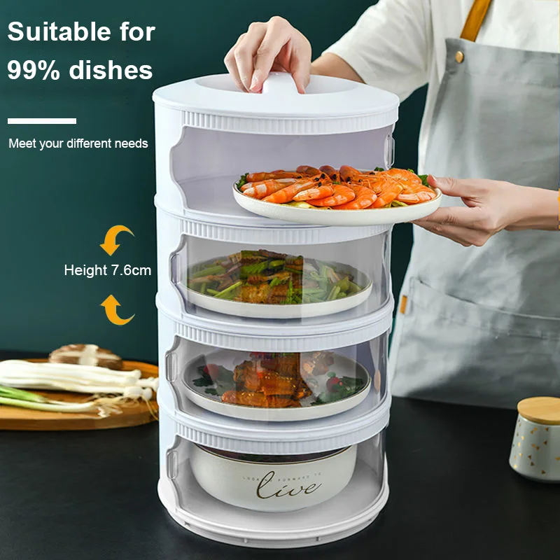 

Stackable Food Dome Multi-Layer Transparent Insulation Cover Dustproof for Refrigerator Kitchen Accessories Cocina Accesorio