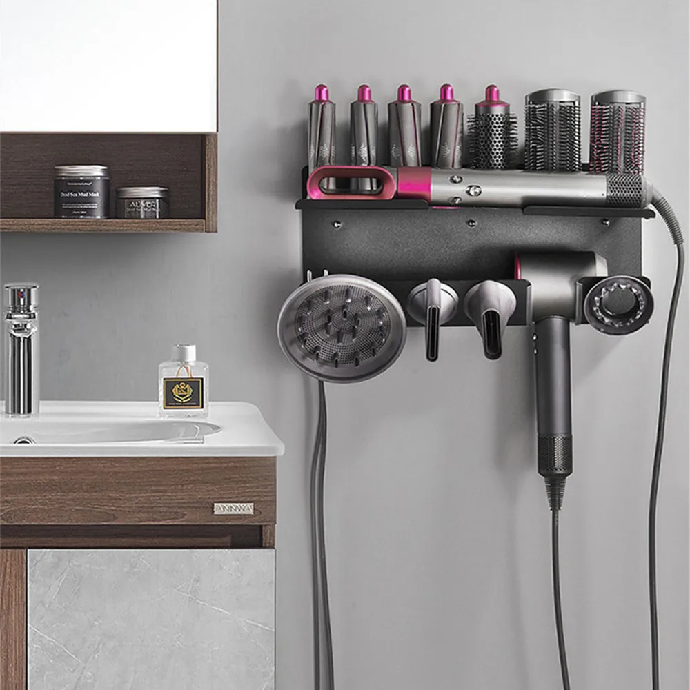 Hair Dryer Rack Black Stainless Steel Wall Mount Storage Rack Bathroom Waterproof Accessories Holder Organizer Home Decoration
Hair Dryer Rack Black Stainless Steel Wall Mount Storage Rack Bathroom Waterproof Accessories Holder Organizer Home Decoration