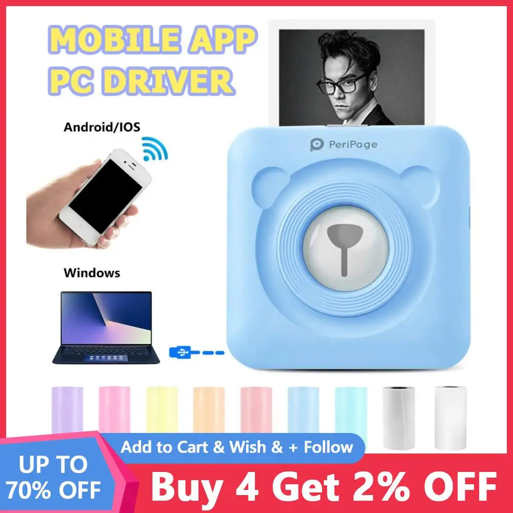 Portable Bluetooth-compatible Peripage Pocket Mini Printer 58mm Phone Photo Wireless Thermal Label Printer For Android iOS Phone
Portable Bluetooth-compatible Peripage Pocket Mini Printer 58mm Phone Photo Wireless Thermal Label Printer For Android iOS Phone