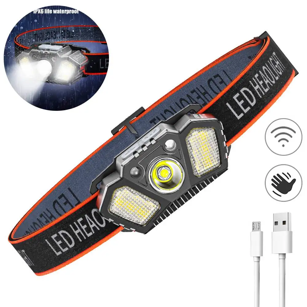 XPE+LED Multifunctional Head Lantern Smart Wave Induction USB Strong Light Flashlights 90 Degree Free Rotation for Night Running
XPE+LED Multifunctional Head Lantern Smart Wave Induction USB Strong Light Flashlights 90 Degree Free Rotation for Night Running