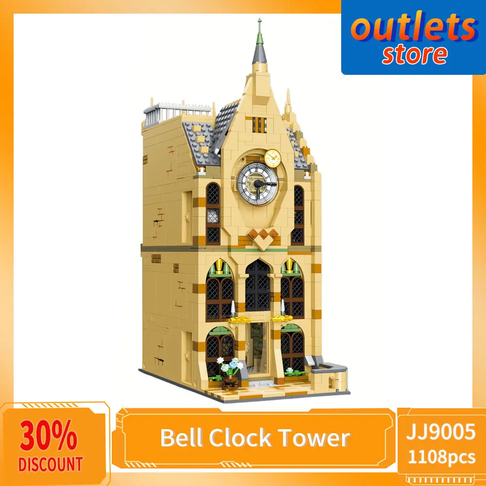 

JJ9005 Jiestar Creative Expert Ideas Moc Bell Clock Tower Street View Modular Model Building Blocks Bricks 1108pcs Toys Gifts