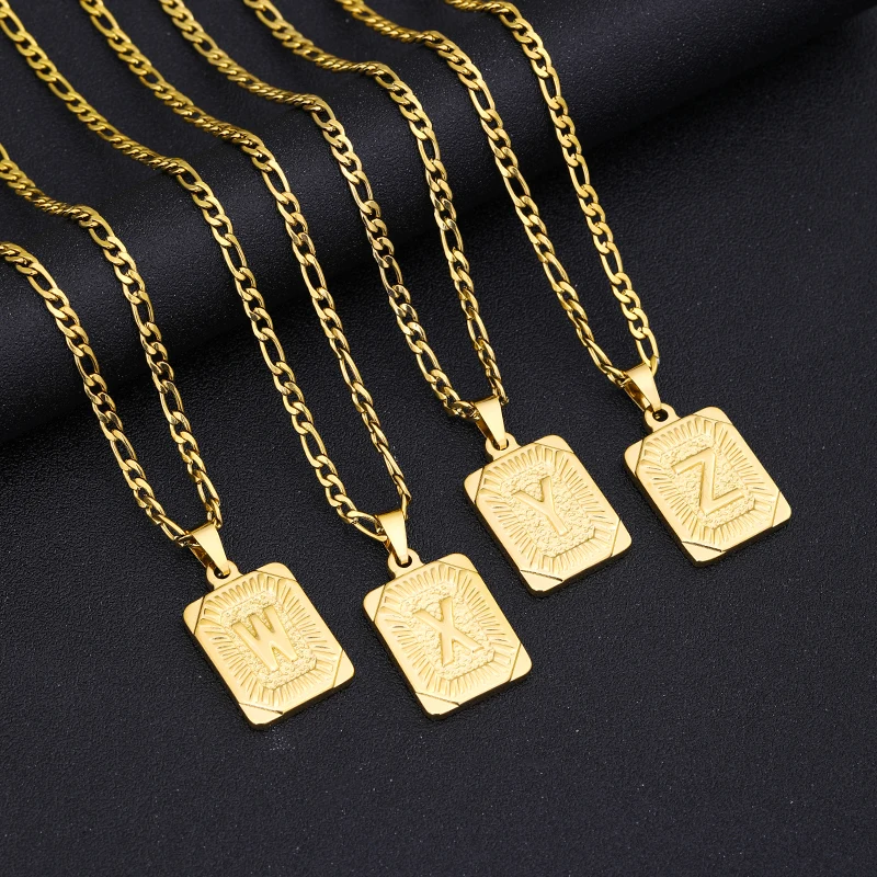 Initial Letter Pendant Necklace Stainless Steel Golden Cuban Chain A-Z Alphabet Name Jewelry For Men Women Gift
Initial Letter Pendant Necklace Stainless Steel Golden Cuban Chain A-Z Alphabet Name Jewelry For Men Women Gift