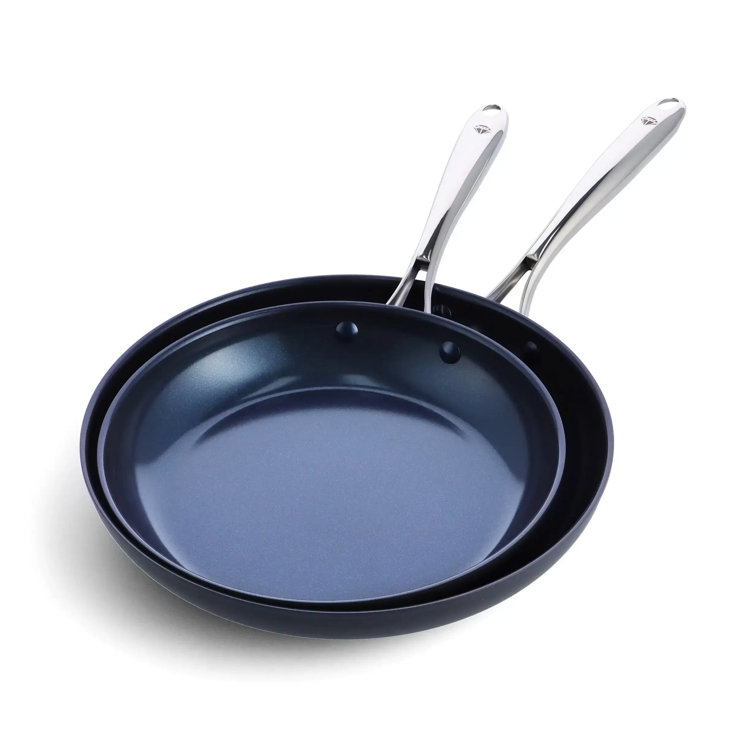 Blue Diamond Hard Anodized Toxin-Free Ceramic, Metal Utensil Safe Frying Pan Set, 10" and 12" 
Blue Diamond Hard Anodized Toxin-Free Ceramic, Metal Utensil Safe Frying Pan Set, 10" and 12"