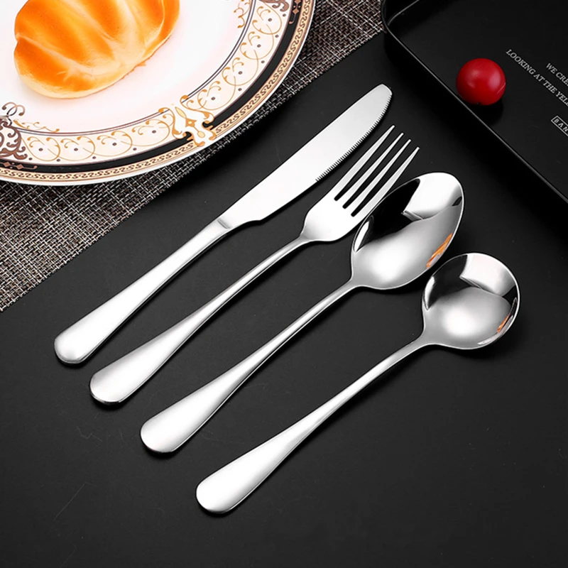Stainless Steel Western Tableware Cutlery Steak Knife Table Forks Dessert Spoons Silverware Adult Children Home Kitchen Utensils
Stainless Steel Western Tableware Cutlery Steak Knife Table Forks Dessert Spoons Silverware Adult Children Home Kitchen Utensils