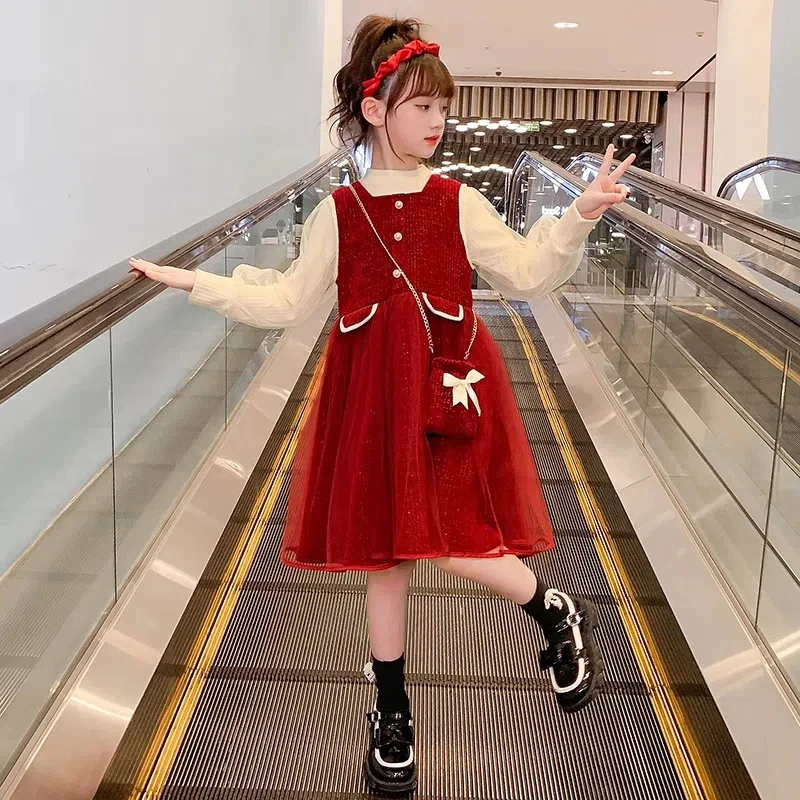 Teenage Girls Clothes Suit Fashion Dress 2PCS Girls Autumn And Winter Long Sleeve Princess Dress Suit For Children 4 6 8 10Y
Teenage Girls Clothes Suit Fashion Dress 2PCS Girls Autumn And Winter Long Sleeve Princess Dress Suit For Children 4 6 8 10Y