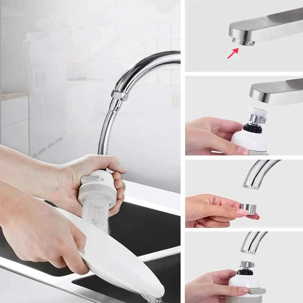 

Swivel Adjustable Faucet Kitchen Accessories Three-speed booster shower Tap water splash water saver Home Kitchen Faucet Filters