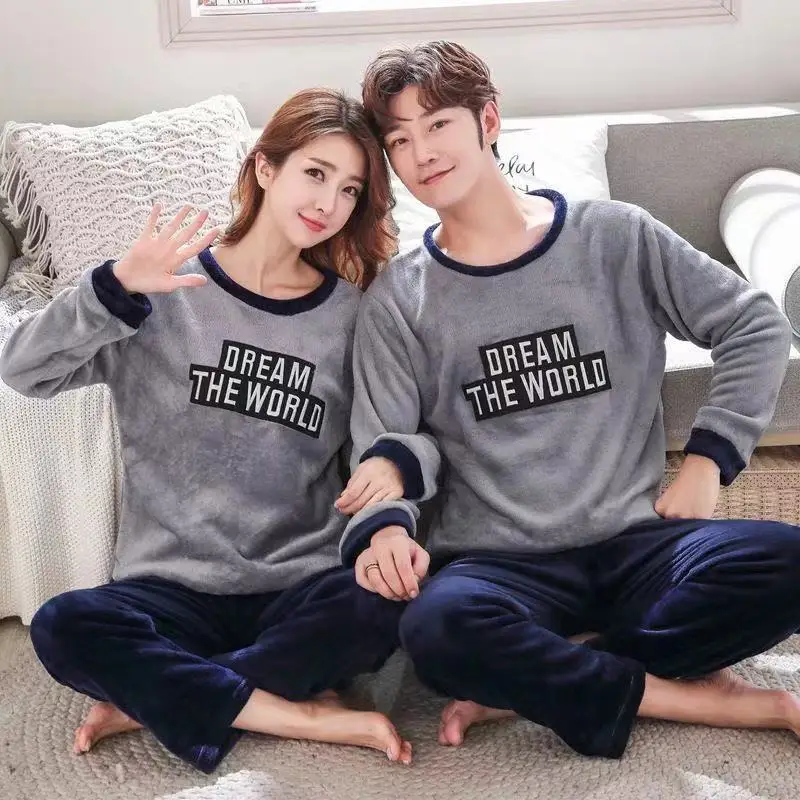 Unisex Flannel Sleepwear New Women Men Winter Warm Fleece Couples Pajamas Set Lovers Nightgown Cute Cartoon Pijamas Home Clothes
Unisex Flannel Sleepwear New Women Men Winter Warm Fleece Couples Pajamas Set Lovers Nightgown Cute Cartoon Pijamas Home Clothes