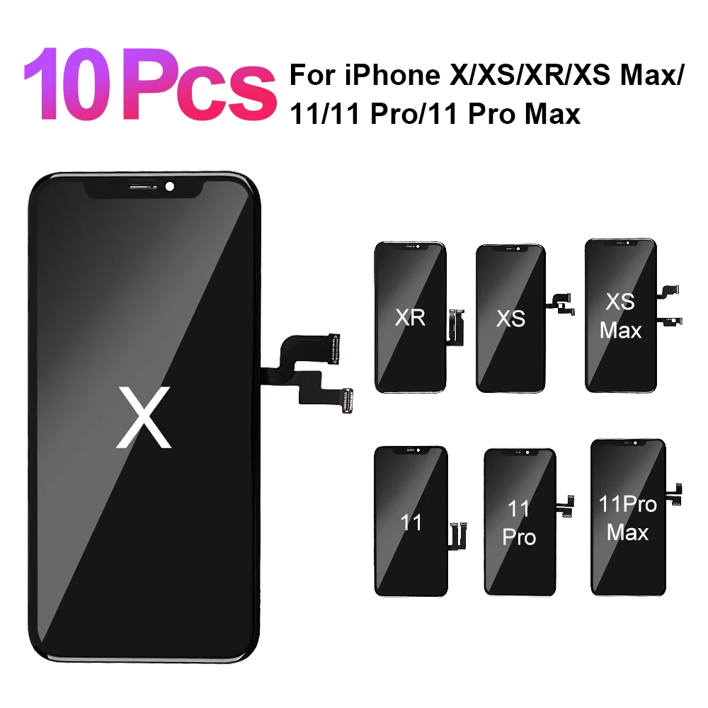 10Pcs For iPhone X XR XS Max Screen Pantalla Replacement For iPhone 11 Pro Max Display With 3D Touch Digitizer Assembly
10Pcs For iPhone X XR XS Max Screen Pantalla Replacement For iPhone 11 Pro Max Display With 3D Touch Digitizer Assembly