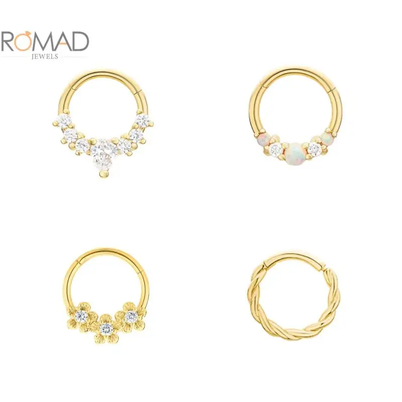 ROMAD 1PCS Round Cartilage Piercing Ear Hoops Women 925 Sterling Silver Three Flowers Opal Diamond Earrings Body Jewelry Brincos
ROMAD 1PCS Round Cartilage Piercing Ear Hoops Women 925 Sterling Silver Three Flowers Opal Diamond Earrings Body Jewelry Brincos