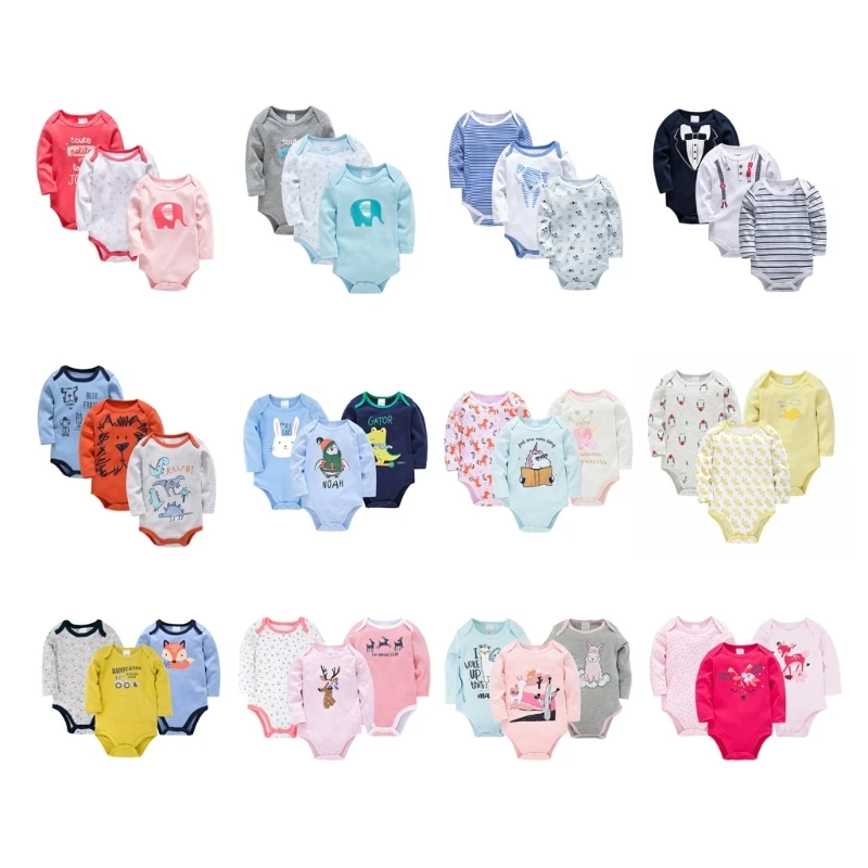 3pcs Baby Cotton Rompers Jumpsuits Infant Girls Boys Gender Neutral Skin-Friendly Hip Wrap Long Sleeve for Newborn
3pcs Baby Cotton Rompers Jumpsuits Infant Girls Boys Gender Neutral Skin-Friendly Hip Wrap Long Sleeve for Newborn