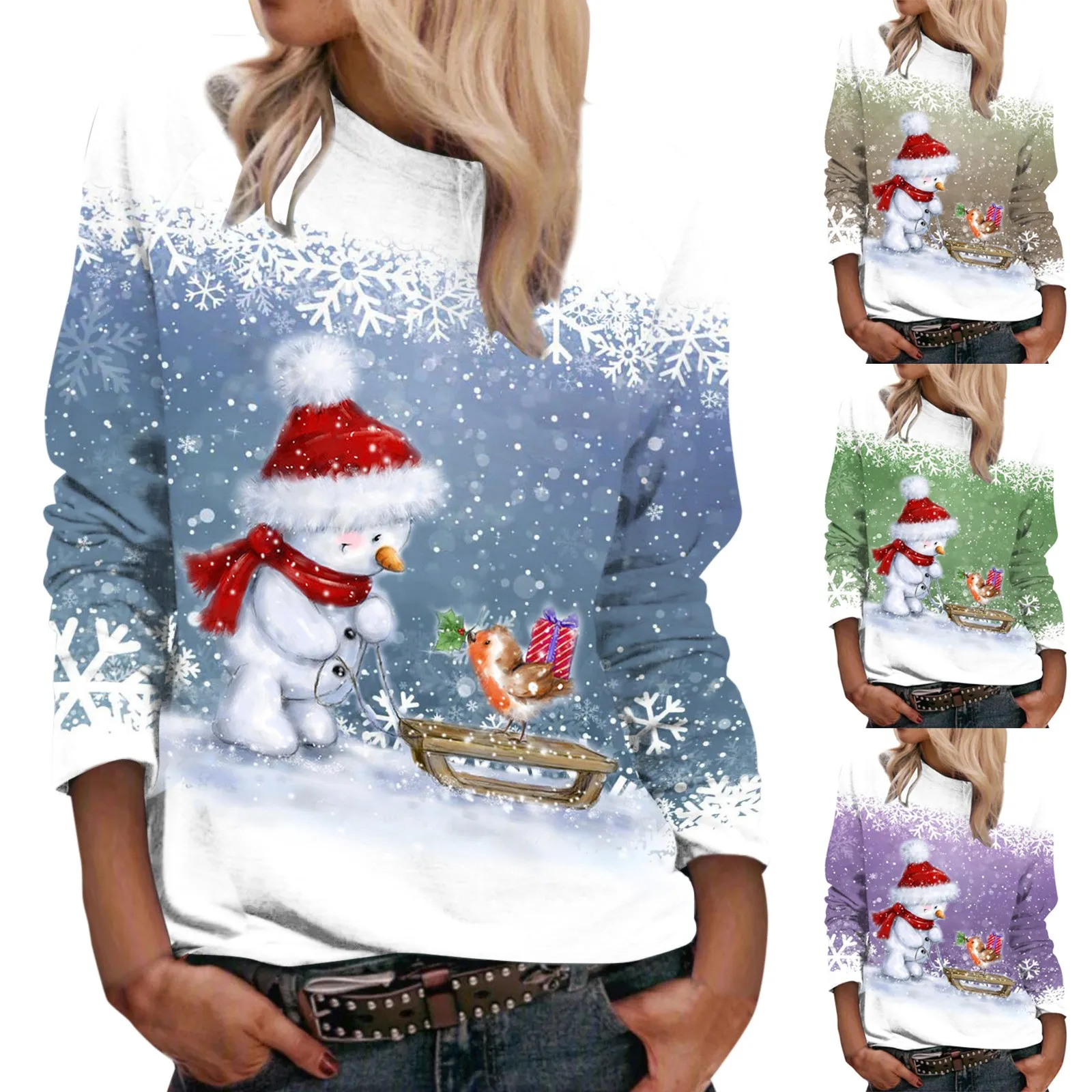 Casual Knit Top Women's Hoodless Sweatershirt Round Neck Top Christmas Print Long Sleeve Blouse Delivery Today
Casual Knit Top Women's Hoodless Sweatershirt Round Neck Top Christmas Print Long Sleeve Blouse Delivery Today