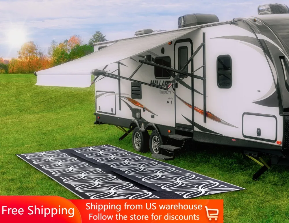 8' X 20' Reversible RV Outdoor Mat - Features a Charcoal Botanical Design Picnic Blanket Camping Hiking Sports
8' X 20' Reversible RV Outdoor Mat - Features a Charcoal Botanical Design Picnic Blanket Camping Hiking Sports