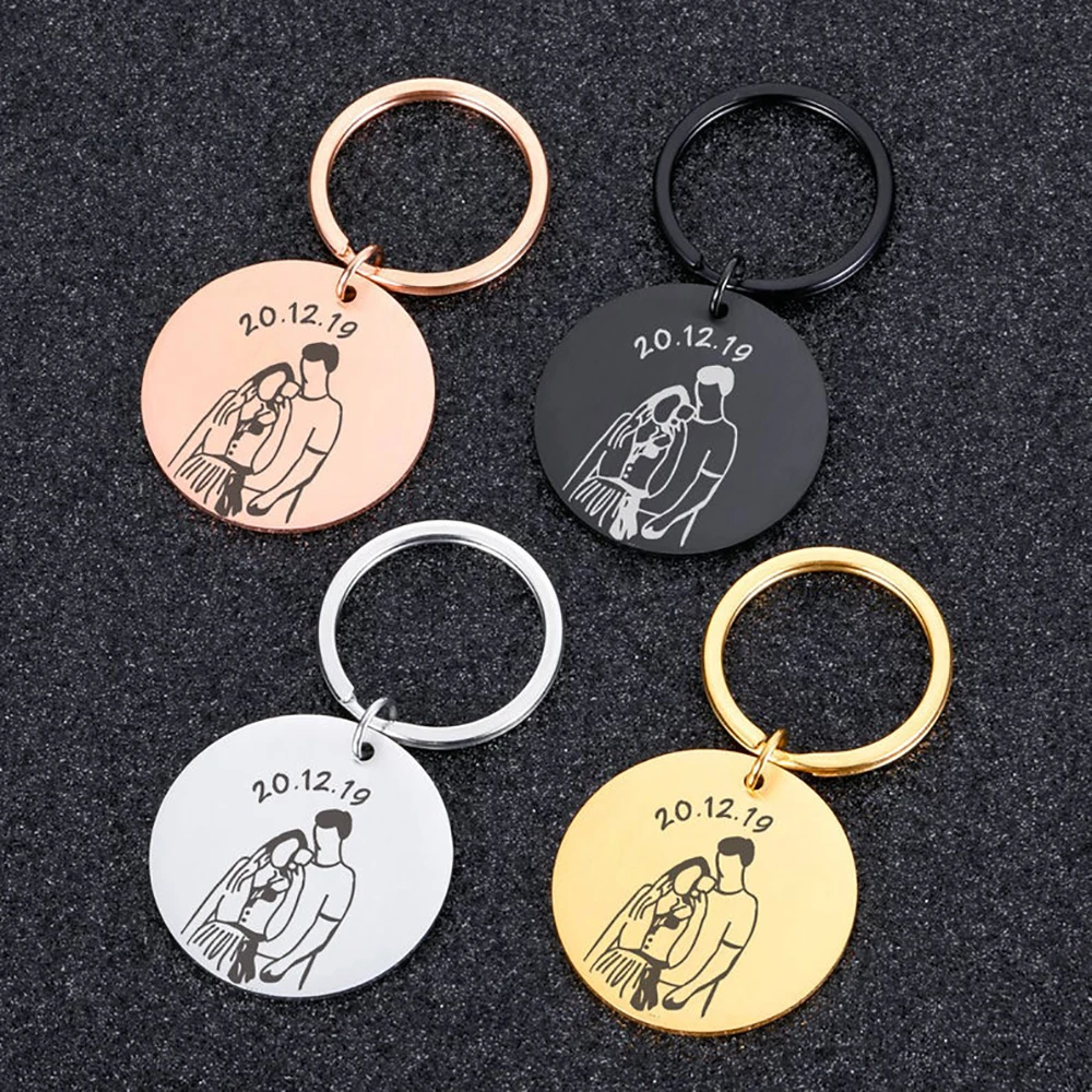Custom Keychain Personalized Engraved Couple Love Anniversary Date Pattern Pendant Stainless Steel Keychain Valentines Day Gifts
Custom Keychain Personalized Engraved Couple Love Anniversary Date Pattern Pendant Stainless Steel Keychain Valentines Day Gifts
