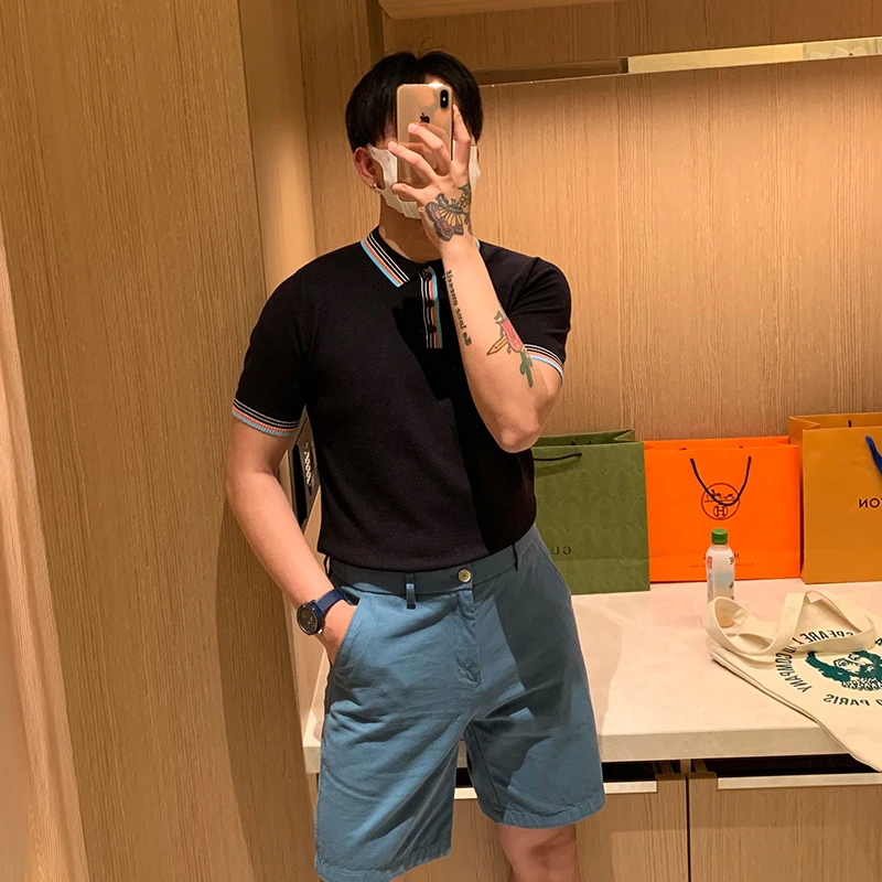 British Style Fashion Men Clothing 2022 Turn Down Collar Slim Fit Casual Tee Shirt Male Business Short Sleeve Ice Silk Shirt L73
British Style Fashion Men Clothing 2022 Turn Down Collar Slim Fit Casual Tee Shirt Male Business Short Sleeve Ice Silk Shirt L73