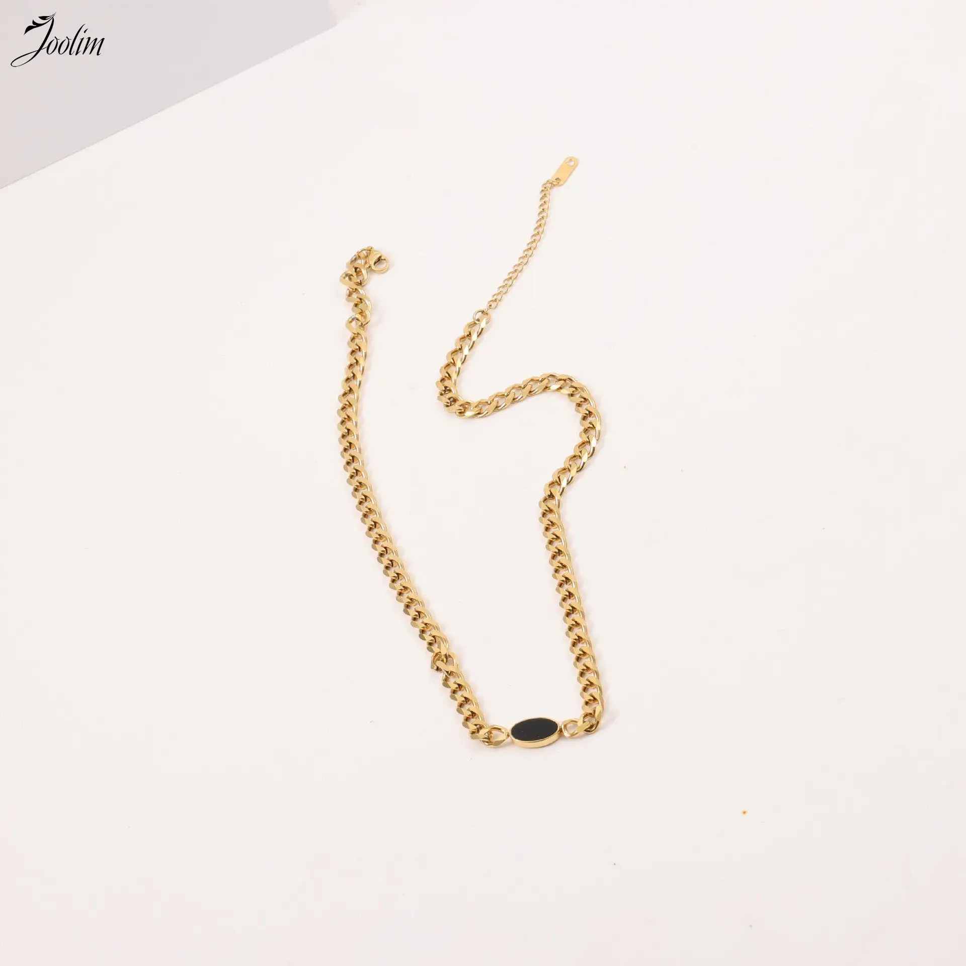 Joolim Jewelry Wholesale Waterproof Chunky Statement Classic Black Oval Pendant Cuban Chain Stainless Steel Necklace for Women
Joolim Jewelry Wholesale Waterproof Chunky Statement Classic Black Oval Pendant Cuban Chain Stainless Steel Necklace for Women